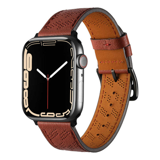 Apple Watch 7 41mm KRD-76 PU Deri Kordon Strap Kayış