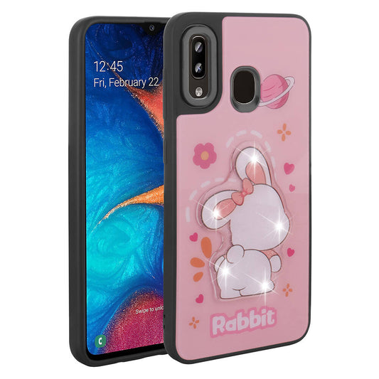 Galaxy A20 Kılıf Parlayan Kabartmalı İkonik Figürlü Zore Amas Silikon Kapak