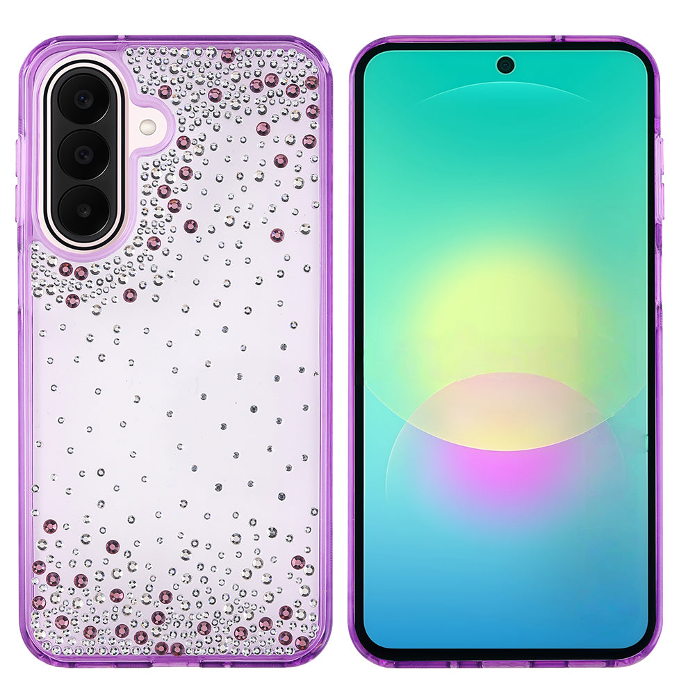 Galaxy A27 Kılıf Airbag Tasarımlı Damla Taşlı Şeffaf Zore Pera Silikon Kapak