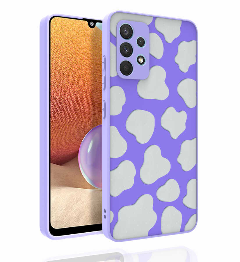 Galaxy A32 4G Kılıf Desenli Kamera Korumalı Parlak Zore Nora Kapak