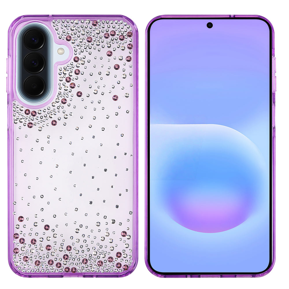 Galaxy A37 Kılıf Airbag Tasarımlı Damla Taşlı Şeffaf Zore Pera Silikon Kapak