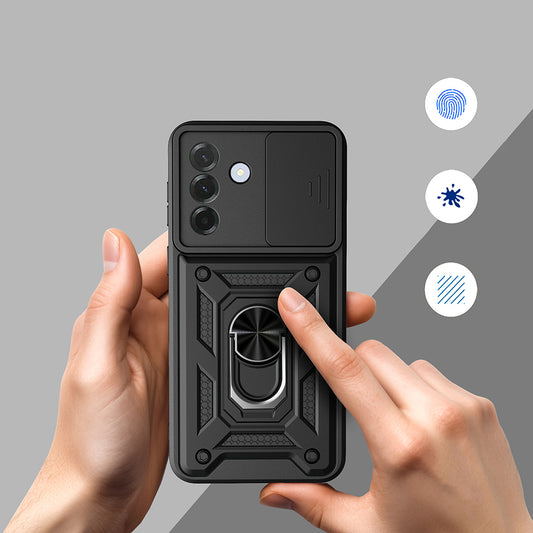 Galaxy A57 Kılıf Magnetik Standlı Kamera Korumalı Zore Sürgülü Vega Kapak