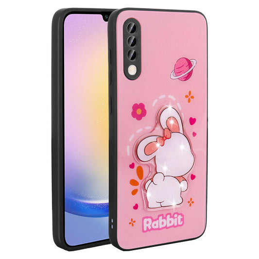 Galaxy A70 Kılıf Parlayan Kabartmalı İkonik Figürlü Zore Amas Silikon Kapak