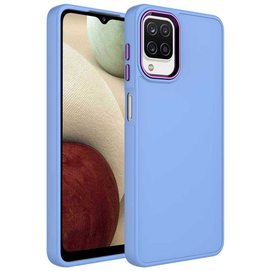 Galaxy M32 Kılıf Metal Çerçeve ve Buton Tasarımlı Silikon Zore Luna Kapak