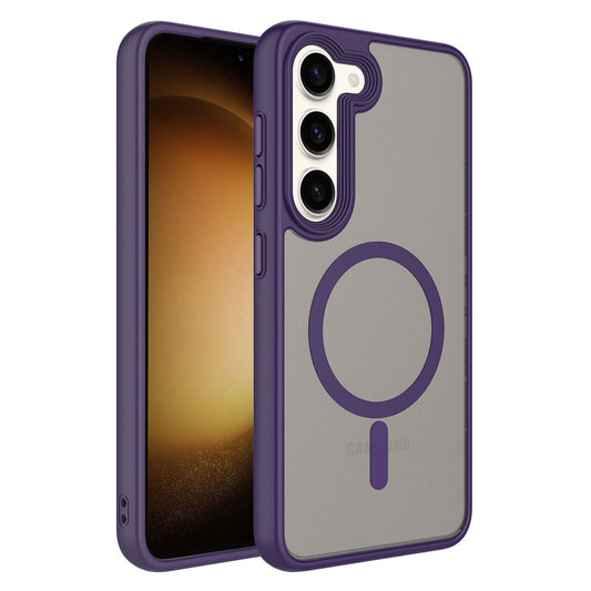 Galaxy S23 Kılıf Mat Arka Yüzey Wireless Şarj Özellikli Zore Flet M-safe Kapak