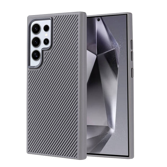 Galaxy S24 Ultra Kılıf M-safe Şarj Özellikli Karbon Fiber Görünümlü Zore Troy Kapak