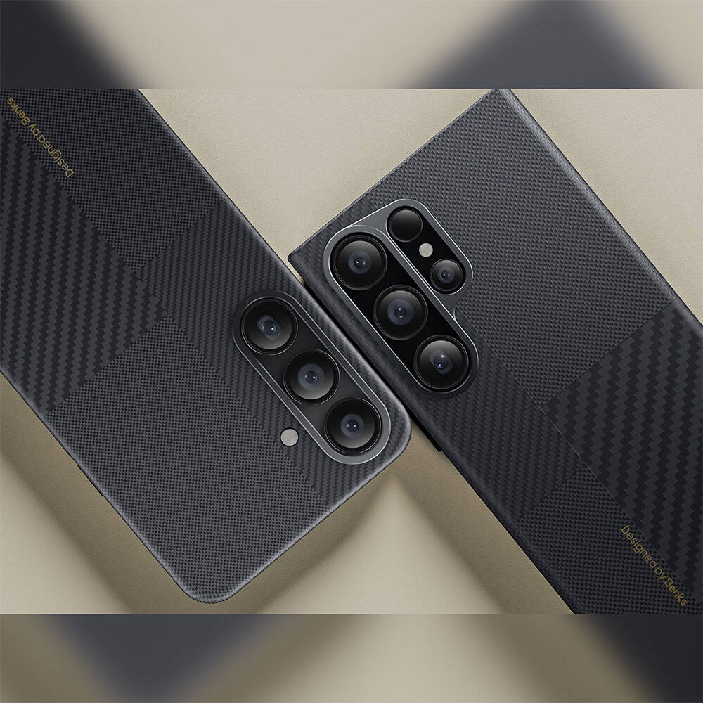 Galaxy S25 Kılıf M-safe Şarj Özellikli Karbon Fiber Benks Montage ArmorAir Kevlar Kapak