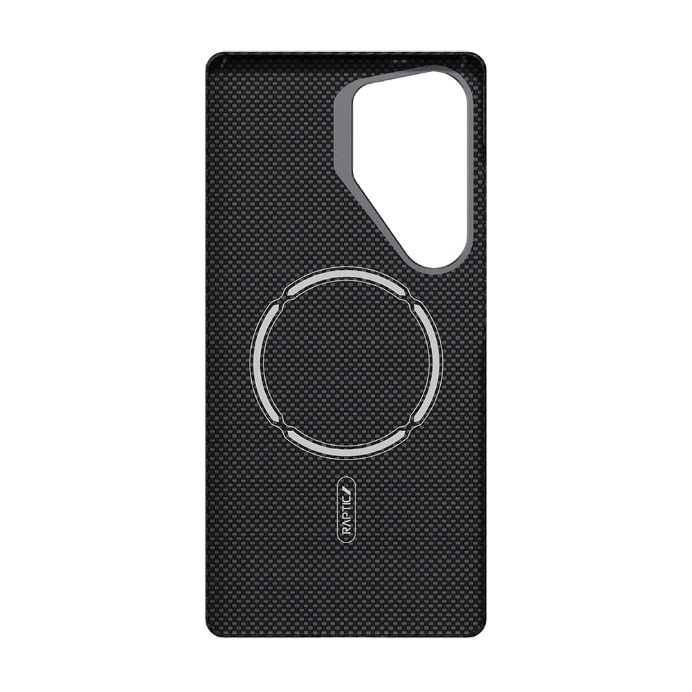 Galaxy S25 Ultra Kılıf M-safe Şarj Özellikli 600D Metal Kamera Çerçeveli Raptic Aramid Fiber Croxx Mondrian Serisi Kapak