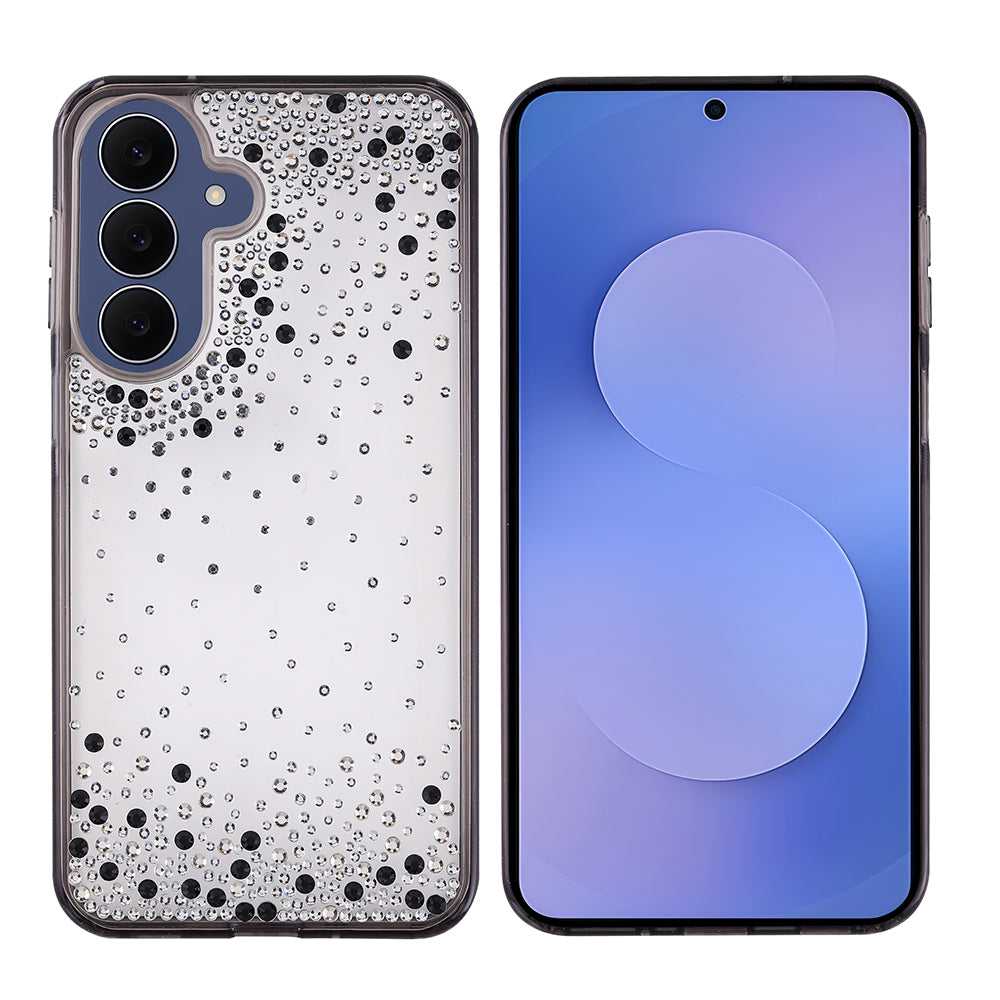 Galaxy S26 FE Kılıf Airbag Tasarımlı Damla Taşlı Şeffaf Zore Pera Silikon Kapak