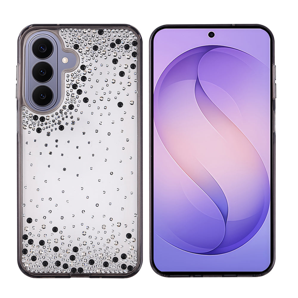 Galaxy S26 Plus Kılıf Airbag Tasarımlı Damla Taşlı Şeffaf Zore Pera Silikon Kapak