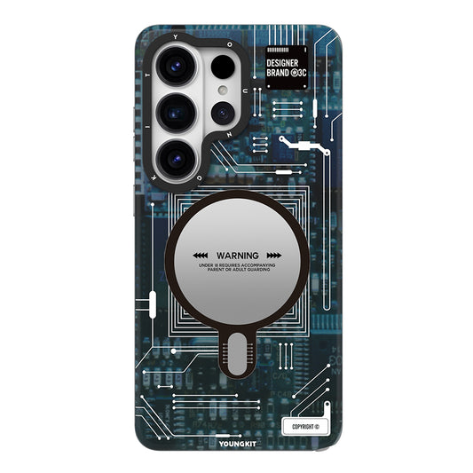 Galaxy S26 Ultra Kılıf M-safe Şarj Özellikli Youngkit 360 Derece Standlı Technology Serisi Kapak