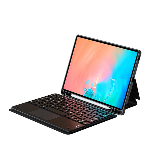 Galaxy Tab S9 FE Zore Border Keyboard Bluetooh Bağlantılı Standlı Klavyeli Tablet Kılıfı