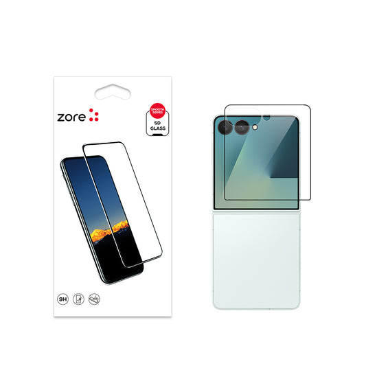 Galaxy Z Flip 7 Zore Kenarları Kırılmaya Dayanıklı Cam Ekran Koruyucu