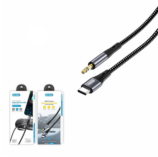 Go Des GAC-168 Type-C to 3.5mm AUX Audio Kablo 1M