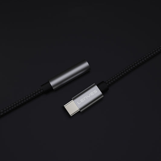 Lenyes AX105 Type-C to 3.5mm Aux Çevirici Örgülü Ses Adaptörü