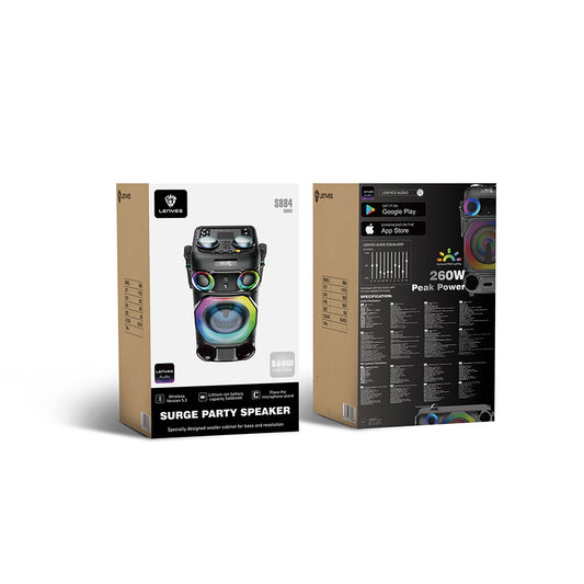 Lenyes S884 RGB Işıklı Çift Mikrofonlu Kablosuz TWS Bluetooth Speaker Hoparlör v5.3