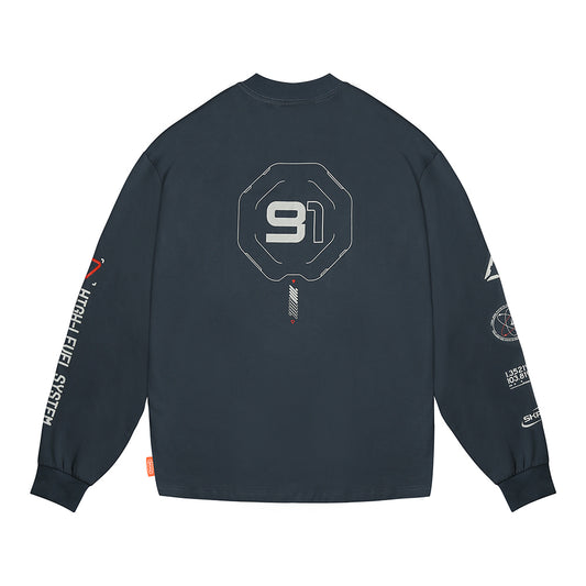 Skinarma Neptune Uzun Kollu Oversize Unisex Bisiklet Yaka Lacivert Sweatshirt