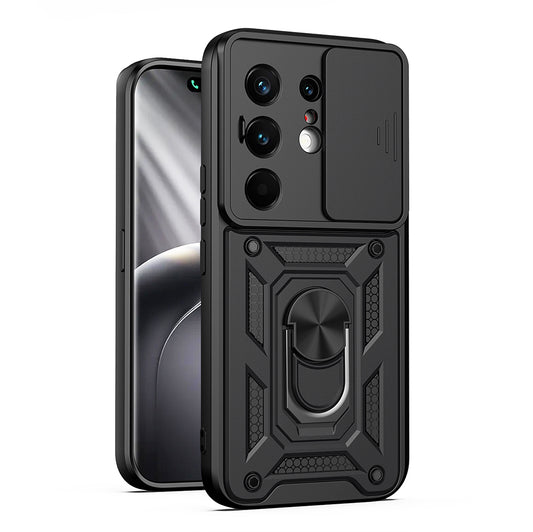 Tecno Camon 50 Pro Kılıf Magnetik Standlı Kamera Korumalı Zore Sürgülü Vega Kapak