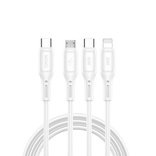 Wiwu Wi-C046E Starlink Serisi 3in1 USB-C to Lightning – Type-C – Micro Şarj ve Data Kablosu 60W 1.2M