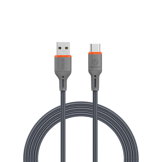 Wiwu Wi-C096 Flame Guard Serisi USB-A to Type-C Hızlı Şarj Özellikli Data ve Şarj Kablosu 1.2M