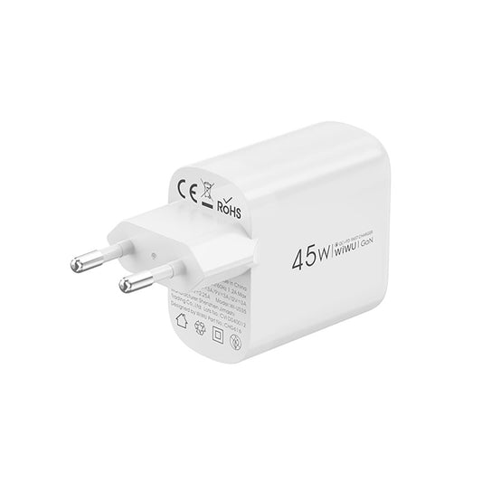 Wiwu Wi-U035 GaN Tech PD Hızlı Şarj Özellikli QC 3.0 Şarj Başlığı 45W