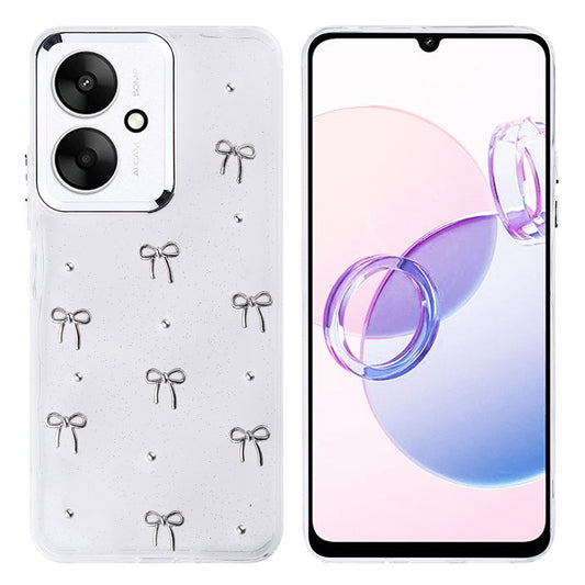 Xiaomi Poco C65 Kılıf Airbag Tasarımlı Simli Şeffaf Zore Kutup Kapak