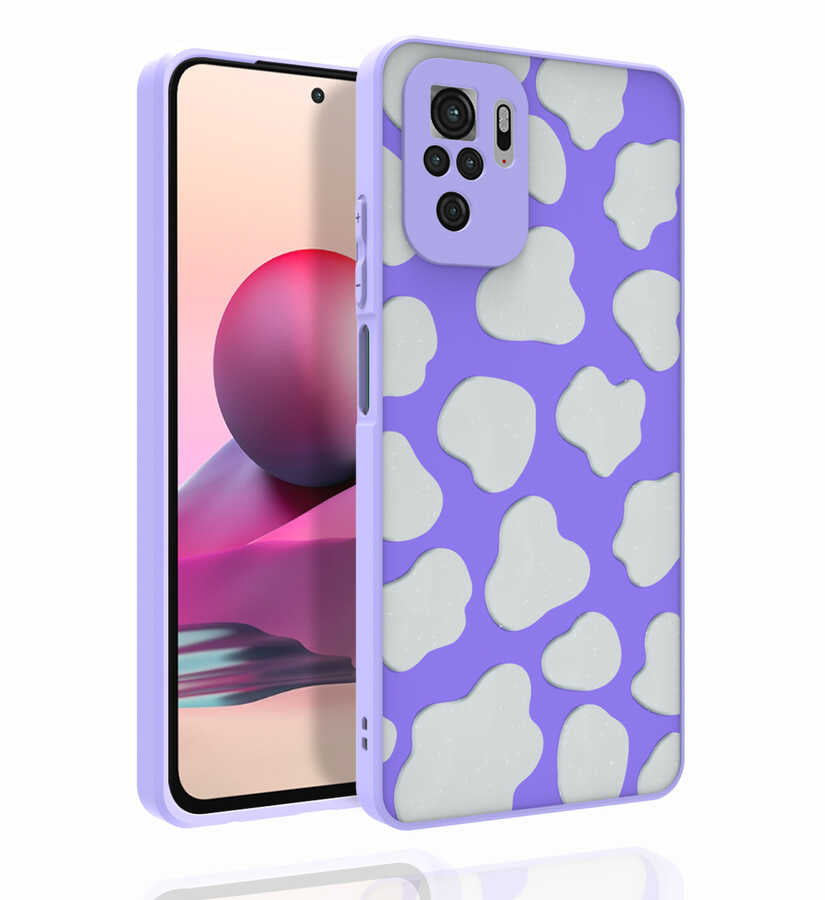 Xiaomi Redmi Note 10 Kılıf Desenli Kamera Korumalı Parlak Zore Nora Kapak