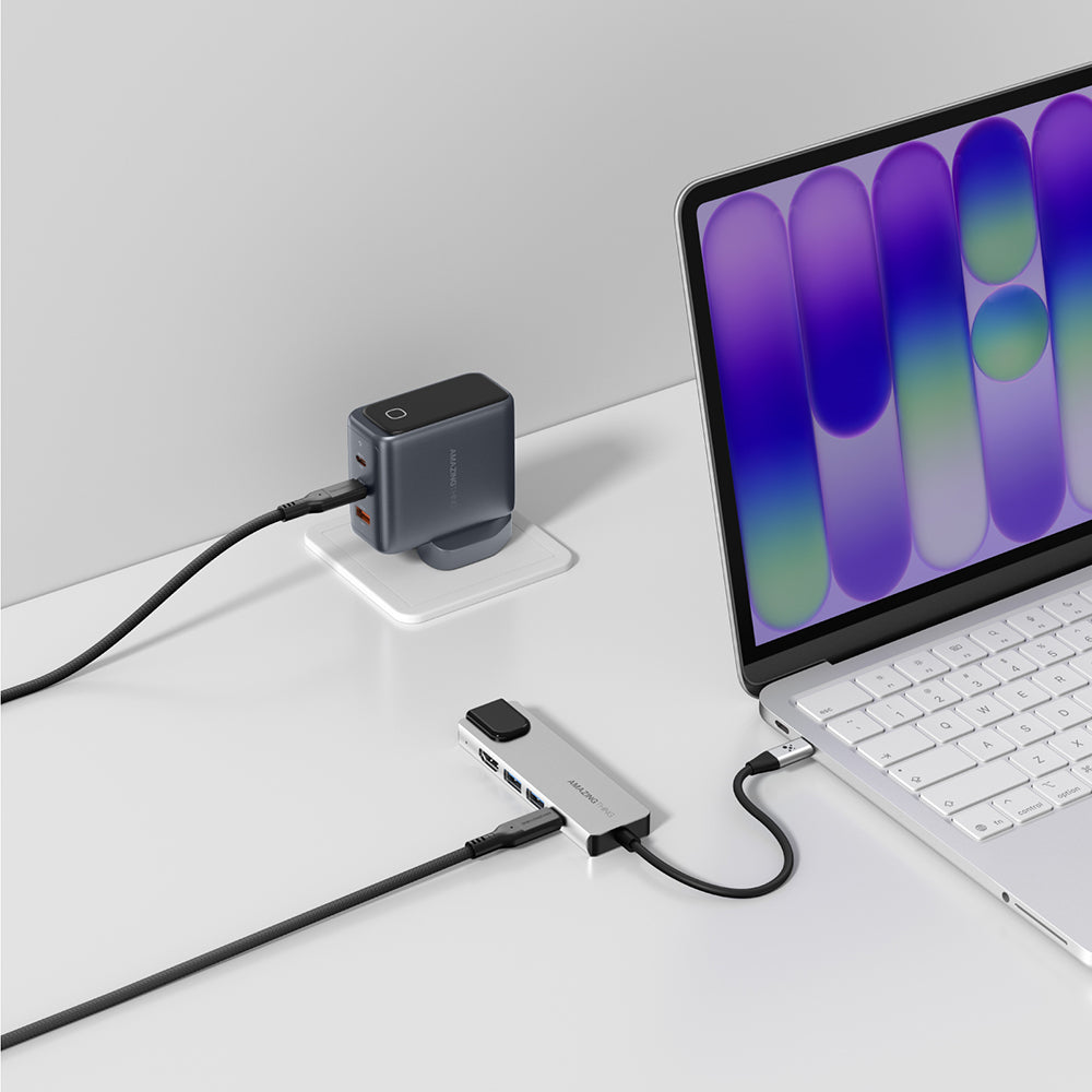 Amazingthing Thunder Pro RJ45 Type-c to HDTV 5 in 1 4K 60Hz Ethernet Dönüştürücü Adaptör