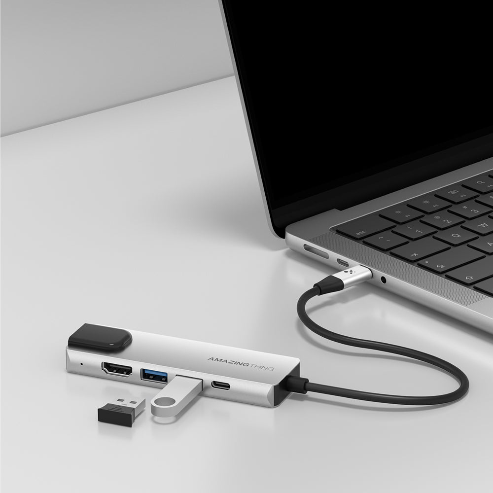 Amazingthing Thunder Pro RJ45 Type-c to HDTV 5 in 1 4K 60Hz Ethernet Dönüştürücü Adaptör