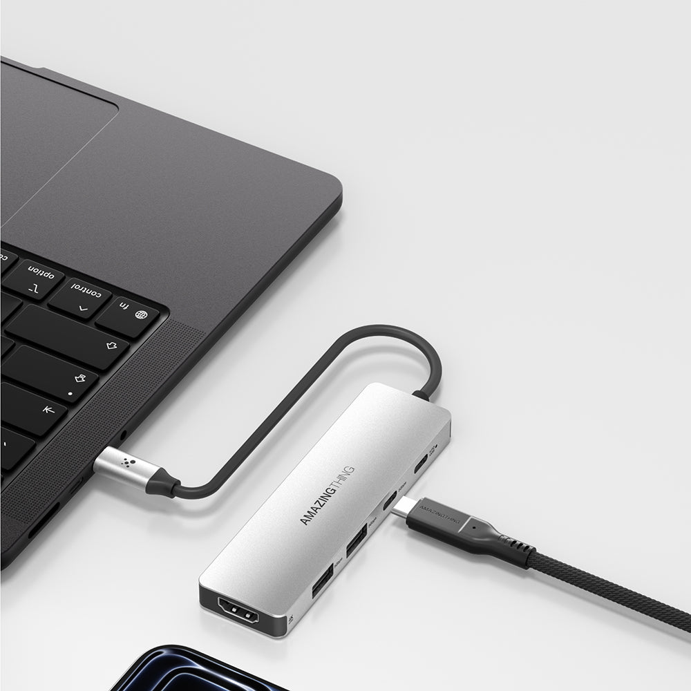 Amazingthing Thunder Pro Type-c to HDTV 5 in 1 4K 60Hz Dönüştürücü Adaptör