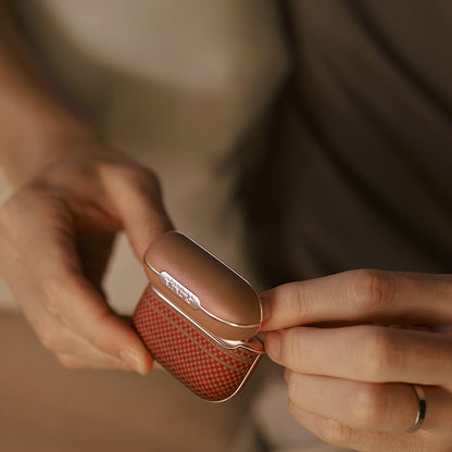 Apple Airpods 4 Kılıf Aramid Fiber Pitaka Tactile Woven Sunset-Moonrise Serisi Kapak