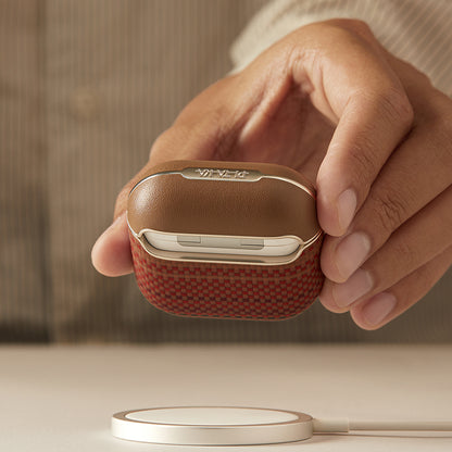 Apple Airpods 4 Kılıf Aramid Fiber Pitaka Tactile Woven Sunset-Moonrise Serisi Kapak