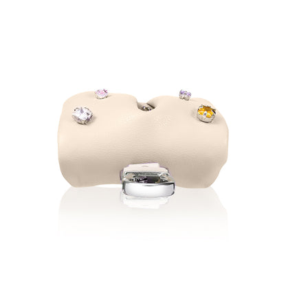 Apple Airpods Pro 2 Kılıf PU Deri Çanta Tasarımlı Taşlı Pynana Sugar Cube Serisi Kapak