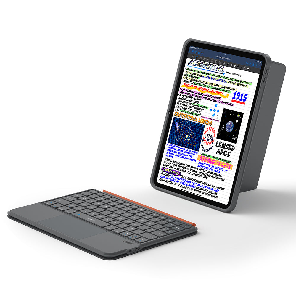 Apple iPad 10.9 2022 (5.Nesil) Wiwu MK-005 Combo 3in1 Kalem Bölmeli Klavyeli Standlı Kılıf