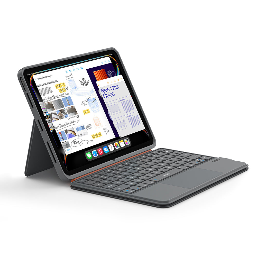 Apple iPad 10.9 2022 (5.Nesil) Wiwu MK-005 Combo 3in1 Kalem Bölmeli Klavyeli Standlı Kılıf