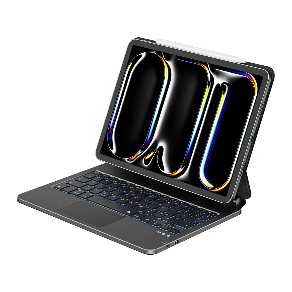Apple iPad 11.Nesil 2025 Wiwu MK-003 Gizli Kalem Bölmeli Klavyeli Standlı Kılıf