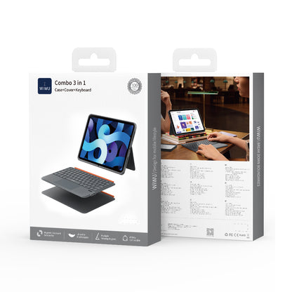 Apple iPad Air 10.9 2020 (4.Nesil) Wiwu MK-005 Combo 3in1 Kalem Bölmeli Klavyeli Standlı Kılıf