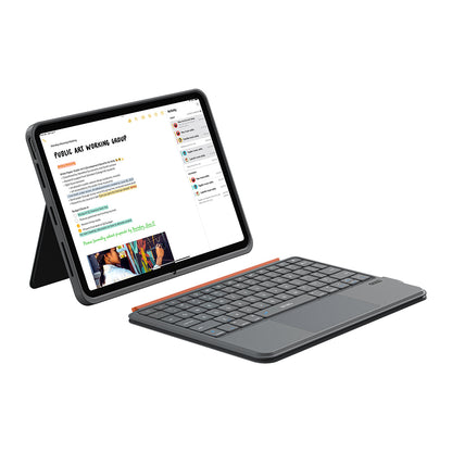 Apple iPad Air 11 2024 Wiwu MK-005 Combo 3in1 Kalem Bölmeli Klavyeli Standlı Kılıf