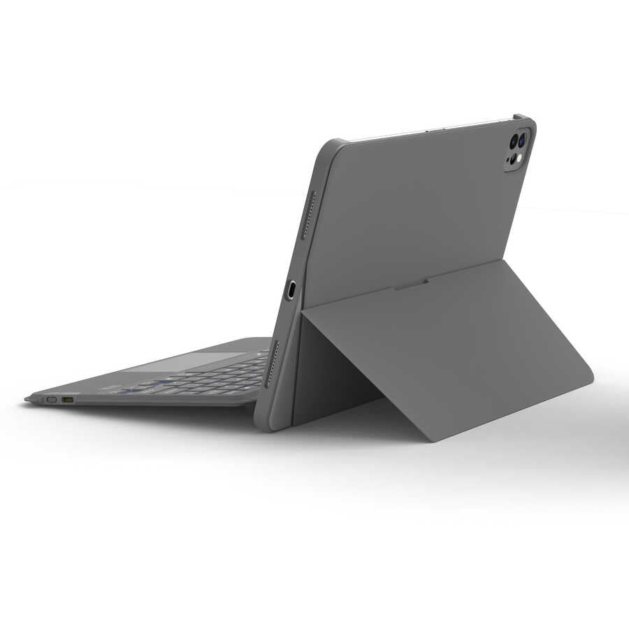 Apple iPad Air 11 2025 M3 Wiwu Combo Led Işıklı Magnetik Standlı Klavyeli Kılıf
