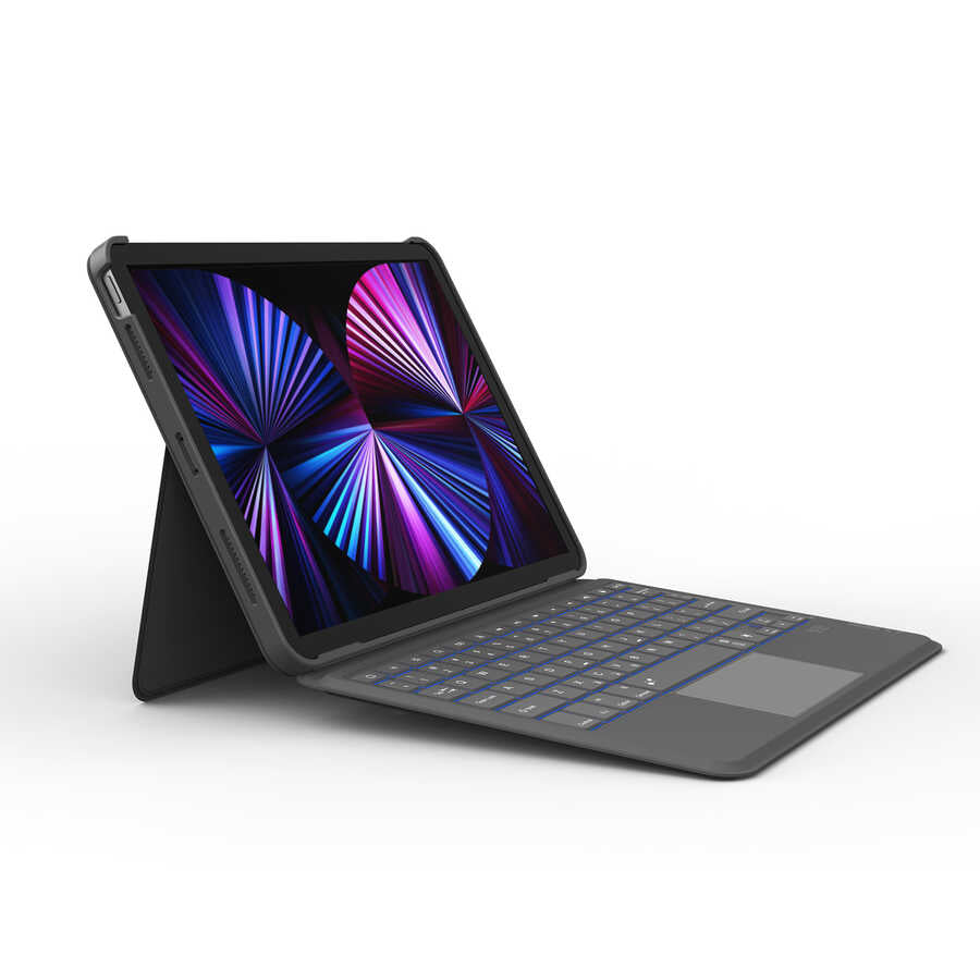 Apple iPad Air 11 2025 M3 Wiwu Combo Led Işıklı Magnetik Standlı Klavyeli Kılıf