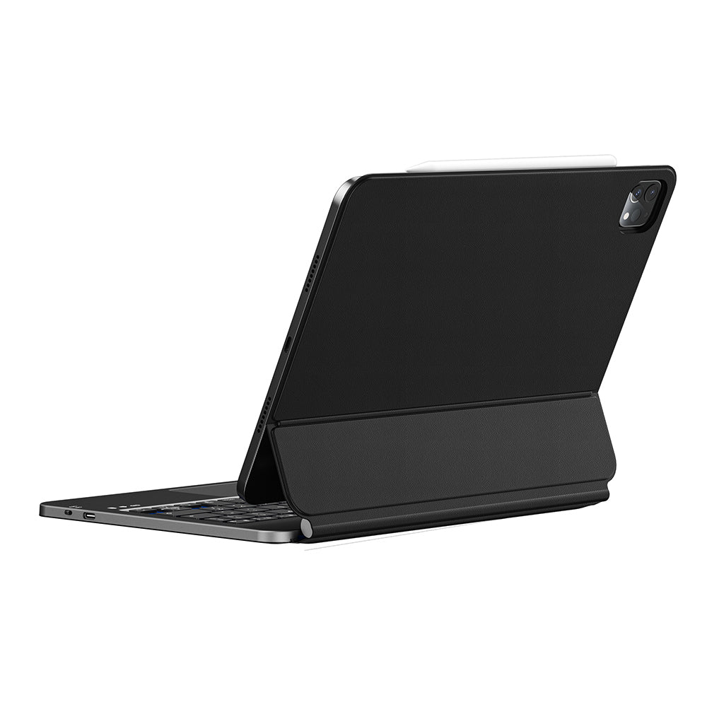 Apple iPad Pro 12.9 2021 (5.Nesil) Wiwu MK-003 Gizli Kalem Bölmeli Klavyeli Standlı Kılıf