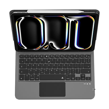 Apple iPad Pro 13 2025 M5 Wiwu MK-003 Gizli Kalem Bölmeli Klavyeli Standlı Kılıf