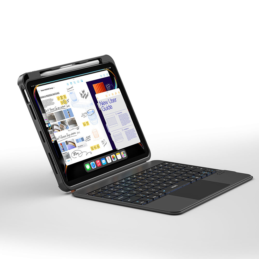 Apple iPad Pro 13 2025 M5 Wiwu MK-007 Combo Pro Kalem Bölmeli Klavyeli Standlı Kılıf