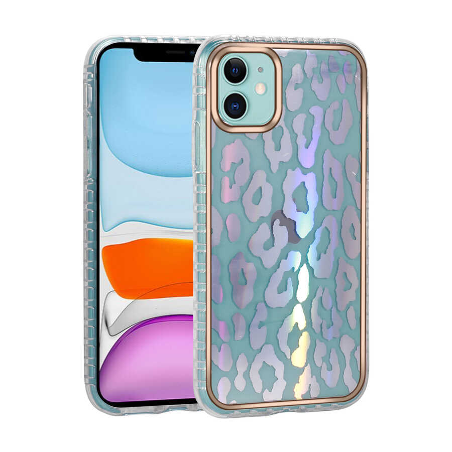Apple iPhone 11 Kılıf Desenli Parlayan Transparan Zore Avva Kapak