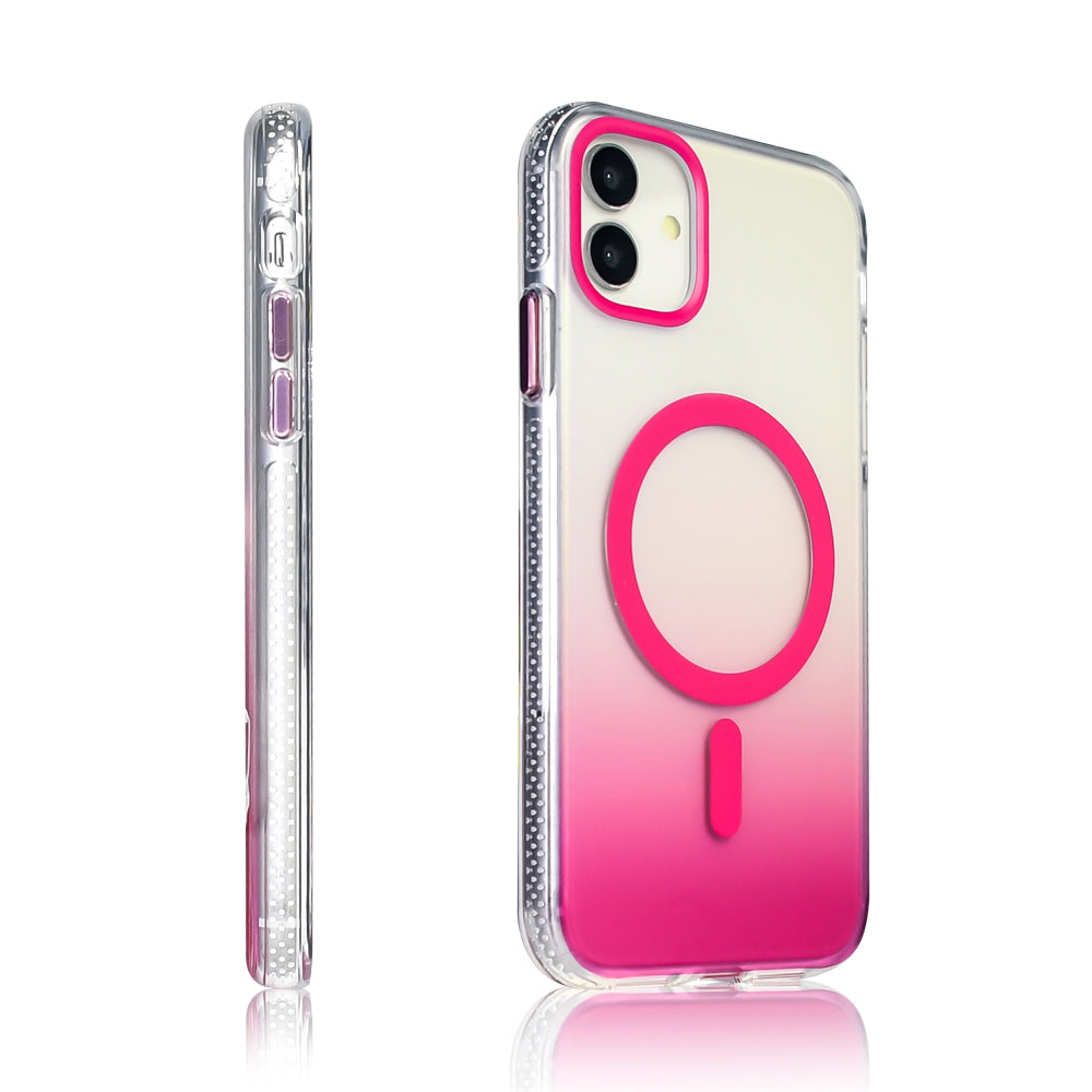 Apple iPhone 11 Kılıf M-safe Şarj Özellikli Transparan Renk Geçişli Zore Toros Kapak