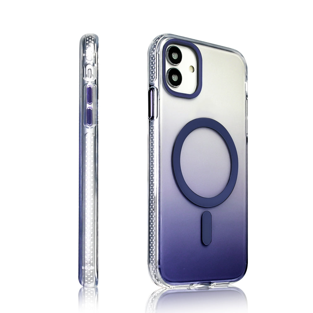 Apple iPhone 11 Kılıf M-safe Şarj Özellikli Transparan Renk Geçişli Zore Toros Kapak