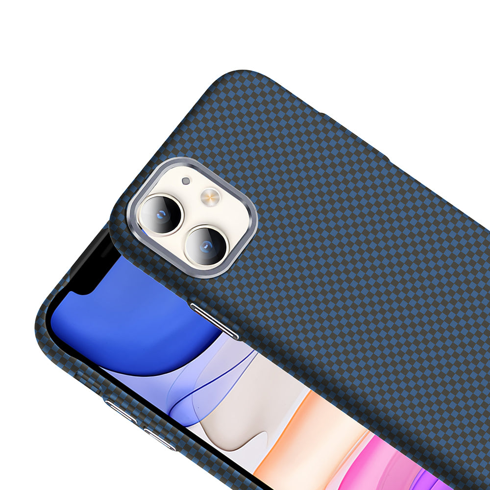 Apple iPhone 11 Kılıf M-safe Şarj Özellikli Karbon Fiber Görünümlü Zore Gros Kapak