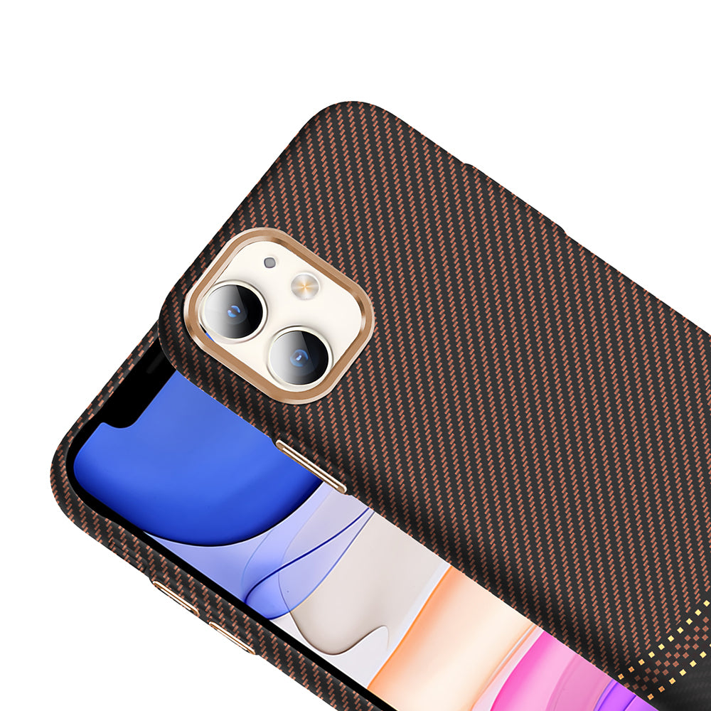 Apple iPhone 11 Kılıf M-safe Şarj Özellikli Karbon Fiber Görünümlü Zore Gros Kapak