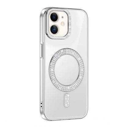 Apple iPhone 11 Kılıf Pırlanta Taş Tasarımlı M-safe Şarj Özellikli Zore Karetta Silikon Kapak