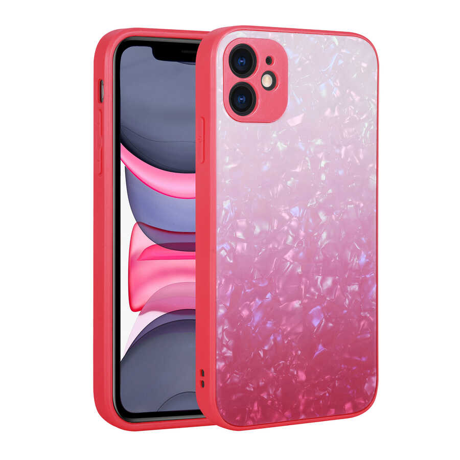Apple iPhone 11 Kılıf Renk Geçişli Mermer Desenli Sert Silikon Zore Granit Kapak